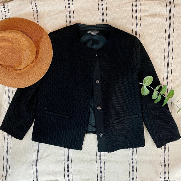 VInce Black Tweed Blazer (Size 6) - Picture 1 of 5